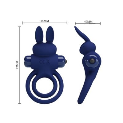 DAREY ANILLO CONEJITO VIBRADOR DOBLE - AZUL - Imagen 7