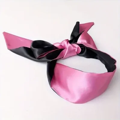 CEGADERA DE SATIN ROSA Y NEGRO