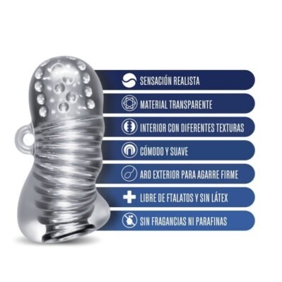 SQUEEZY MASTURBADOR TRANSPARENTE TEXTURIZADO